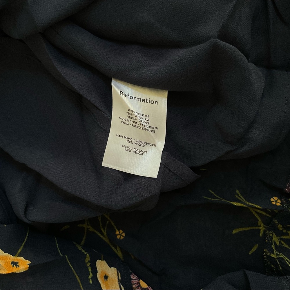 Reformation Navy and Yellow Floral Midi Dress - Picture 10 of 13